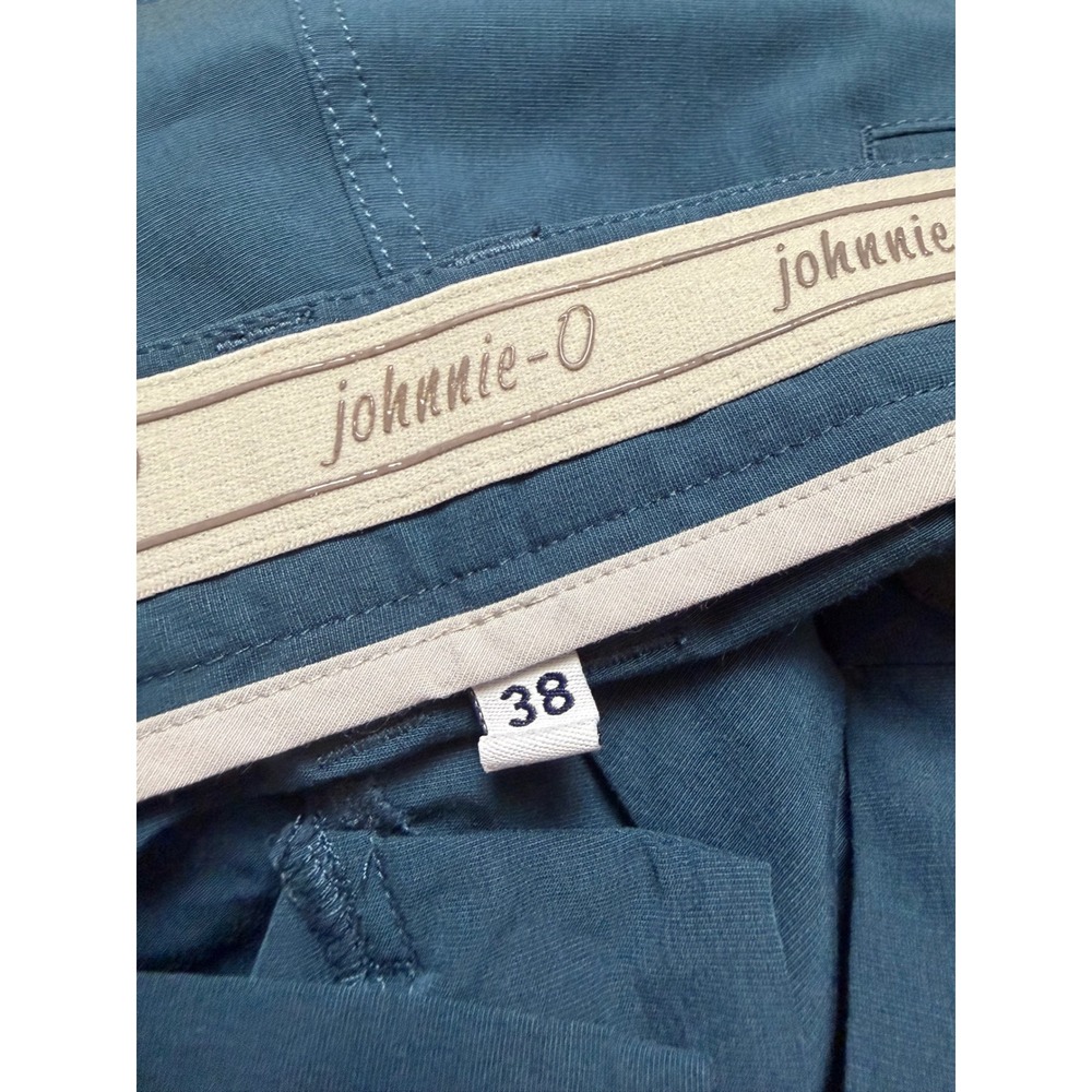 Johnnie-O Mens Performance Golf Shorts Teal Blue Size 38 Flat Front Stretch - Picture 2 of 6